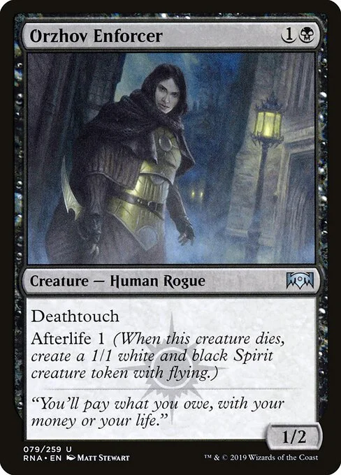 Orzhov Enforcer, carta Magic di tipo Creature — Human Rogue illustrata da Matt Stewart