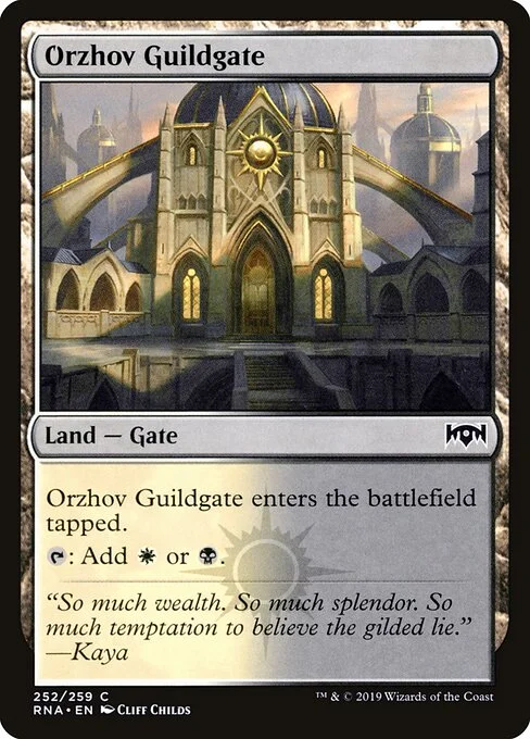 Orzhov Guildgate, carta Magic di tipo Land — Gate illustrata da Cliff Childs