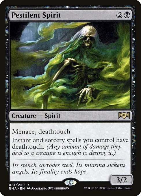 Pestilent Spirit, carta Magic di tipo Creature — Spirit illustrata da Anastasia Ovchinnikova