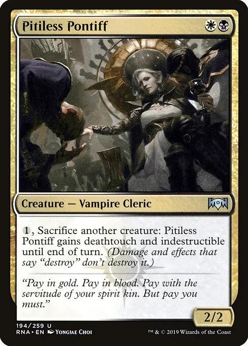Pitiless Pontiff, carta Magic di tipo Creature — Vampire Cleric illustrata da Yongjae Choi