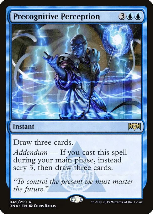 Precognitive Perception, carta Magic di tipo Instant illustrata da Chris Rallis