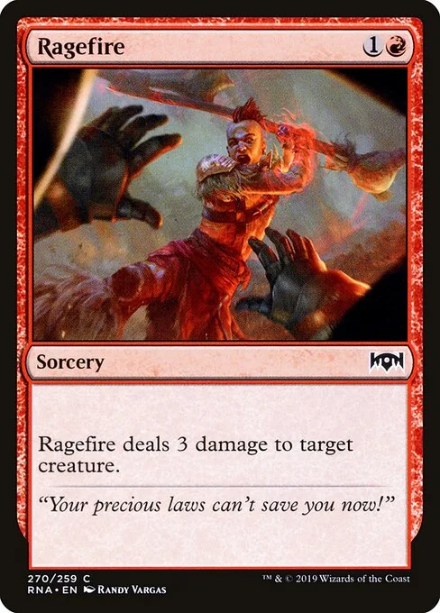 Ragefire, carta Magic di tipo Sorcery illustrata da Randy Vargas