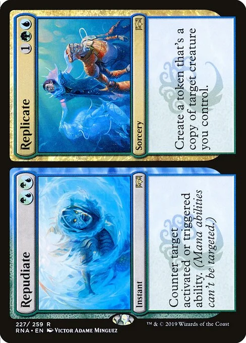 Repudiate // Replicate, carta Magic di tipo Instant // Sorcery illustrata da Victor Adame Minguez