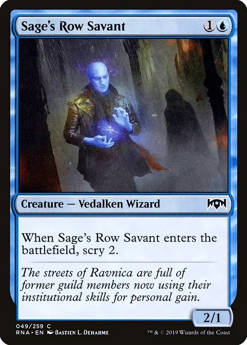 Sage's Row Savant, carta Magic di tipo Creature — Vedalken Wizard illustrata da Bastien L. Deharme