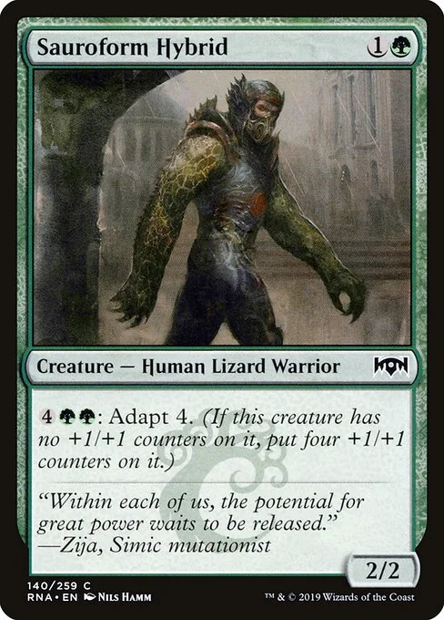 Sauroform Hybrid, carta Magic di tipo Creature — Human Lizard Warrior illustrata da Nils Hamm