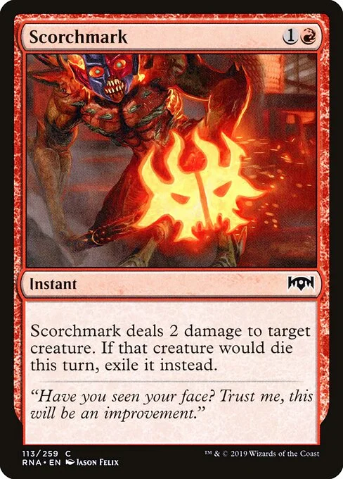 Scorchmark, carta Magic di tipo Instant illustrata da Jason Felix