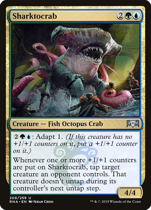 Sharktocrab, carta Magic di tipo Creature — Shark Octopus Crab illustrata da Jehan Choo