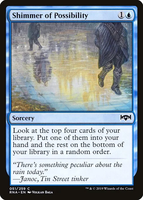 Shimmer of Possibility, carta Magic di tipo Sorcery illustrata da Volkan Baǵa