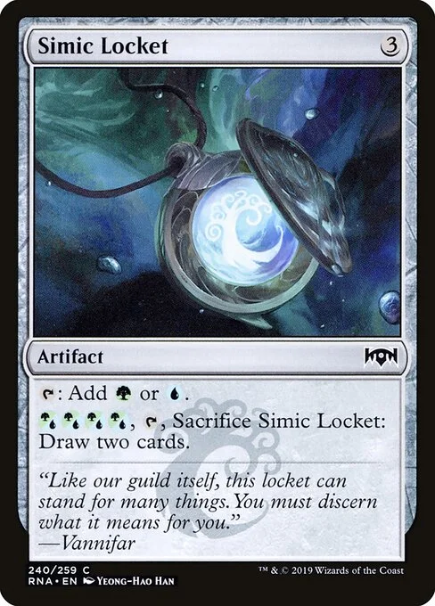 Simic Locket, carta Magic di tipo Artifact illustrata da Yeong-Hao Han