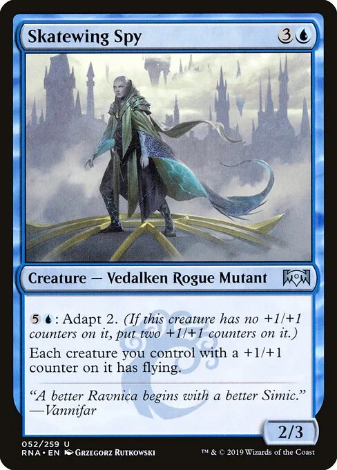 Skatewing Spy, carta Magic di tipo Creature — Vedalken Rogue Mutant illustrata da Grzegorz Rutkowski