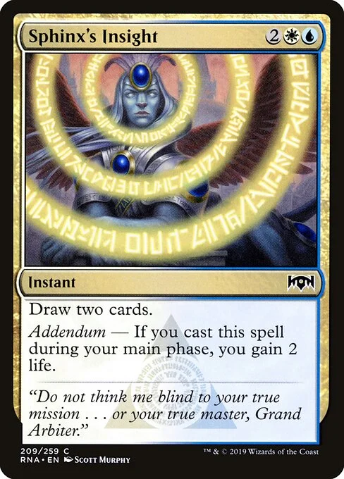 Sphinx's Insight, carta Magic di tipo Instant illustrata da Scott Murphy