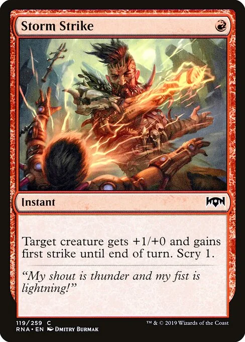 Storm Strike, carta Magic di tipo Instant illustrata da Dmitry Burmak