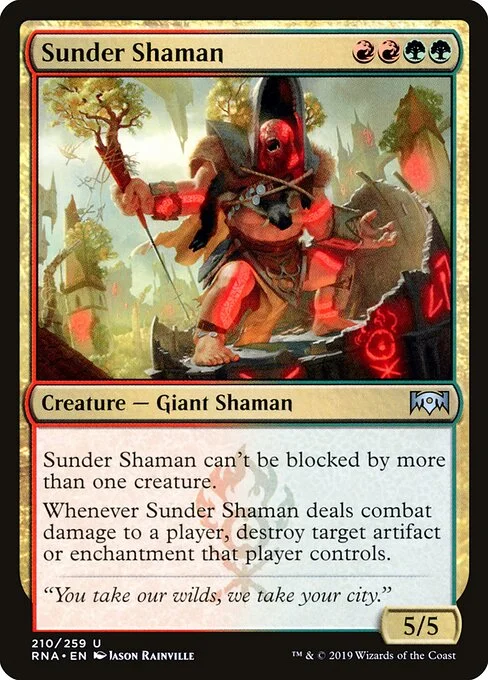 Sunder Shaman, carta Magic di tipo Creature — Giant Shaman illustrata da Jason Rainville