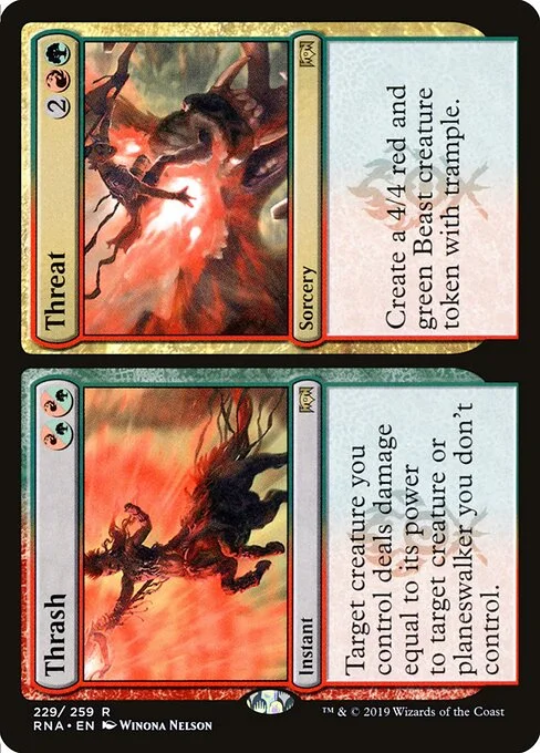 Thrash // Threat, carta Magic di tipo Instant // Sorcery illustrata da Winona Nelson