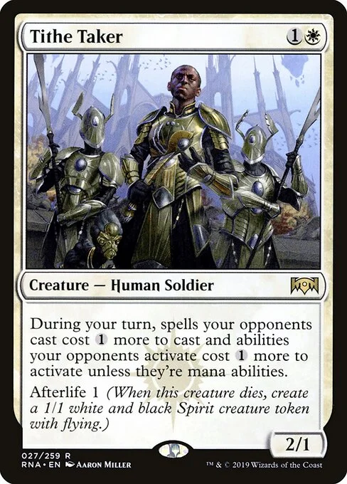 Tithe Taker, carta Magic di tipo Creature — Human Soldier illustrata da Aaron Miller