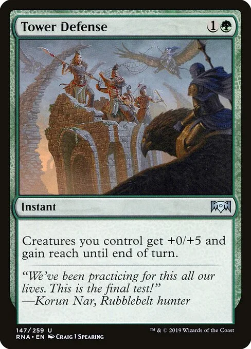 Tower Defense, carta Magic di tipo Instant illustrata da Craig J Spearing