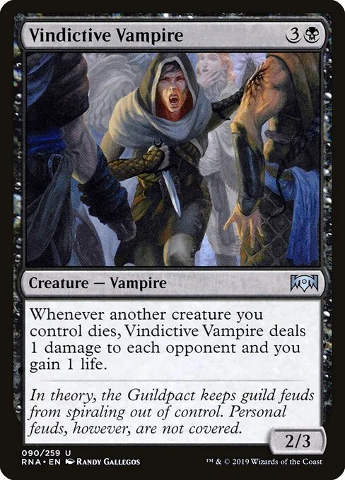 Vindictive Vampire, carta Magic di tipo Creature — Vampire illustrata da Randy Gallegos