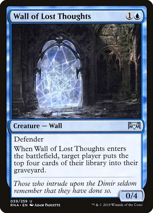 Wall of Lost Thoughts, carta Magic di tipo Creature — Wall illustrata da Adam Paquette