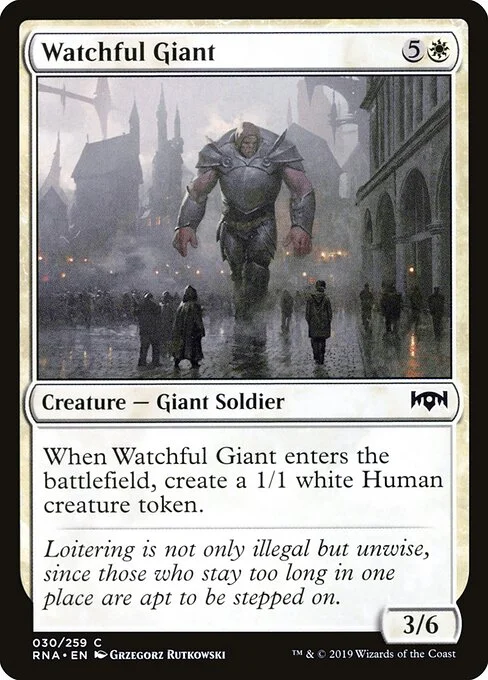 Watchful Giant, carta Magic di tipo Creature — Giant Soldier illustrata da Grzegorz Rutkowski