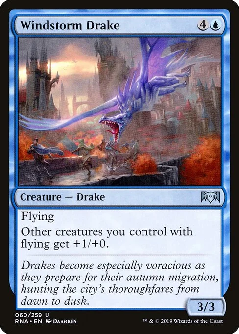 Windstorm Drake, carta Magic di tipo Creature — Drake illustrata da Daarken