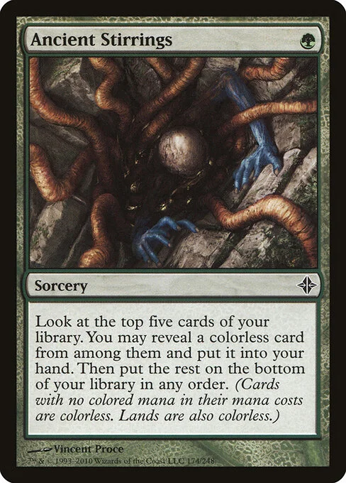Ancient Stirrings, carta Magic di tipo Sorcery illustrata da Vincent Proce
