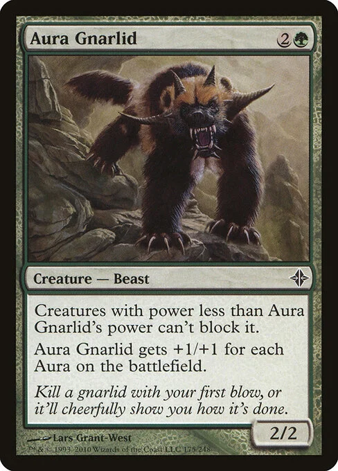Aura Gnarlid, carta Magic di tipo Creature — Beast illustrata da Lars Grant-West