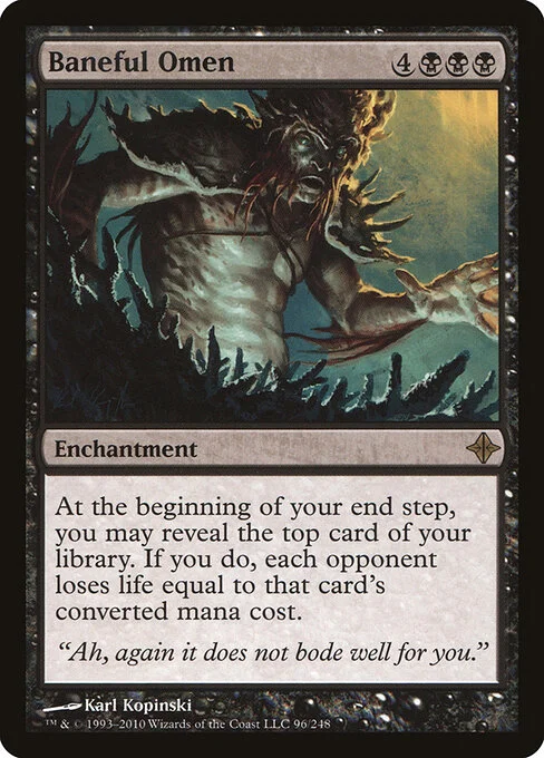 Baneful Omen, carta Magic di tipo Enchantment illustrata da Karl Kopinski