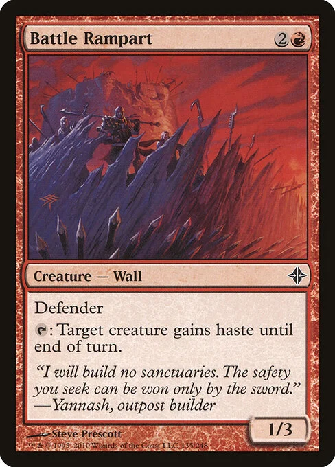 Battle Rampart, carta Magic di tipo Creature — Wall illustrata da Steve Prescott