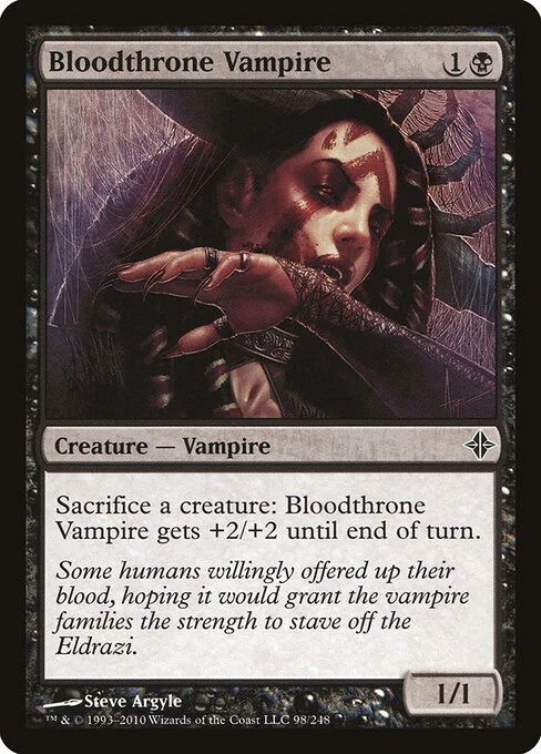 Bloodthrone Vampire, carta Magic di tipo Creature — Vampire illustrata da Steve Argyle