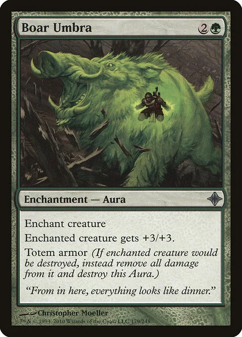 Boar Umbra, carta Magic di tipo Enchantment — Aura illustrata da Christopher Moeller