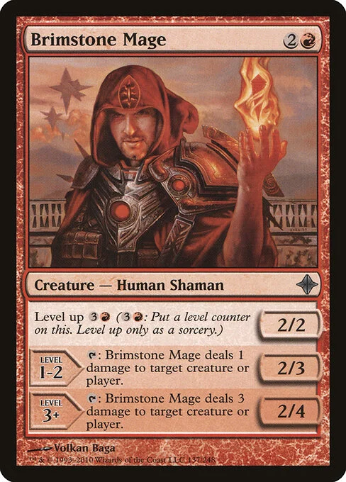 Brimstone Mage, carta Magic di tipo Creature — Human Shaman illustrata da Volkan Baǵa