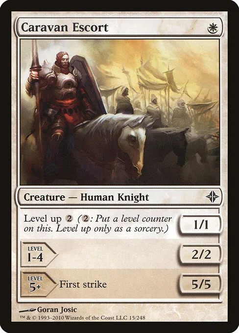 Caravan Escort, carta Magic di tipo Creature — Human Knight illustrata da Goran Josic