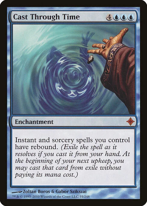 Cast Through Time, carta Magic di tipo Enchantment illustrata da Zoltan Boros & Gabor Szikszai