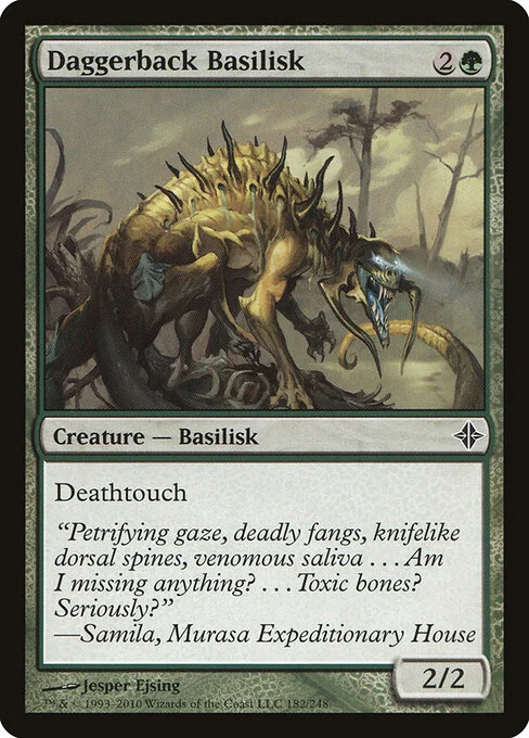 Daggerback Basilisk, carta Magic di tipo Creature — Basilisk illustrata da Jesper Ejsing