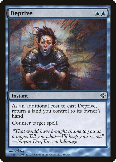 Deprive, carta Magic di tipo Instant illustrata da Izzy
