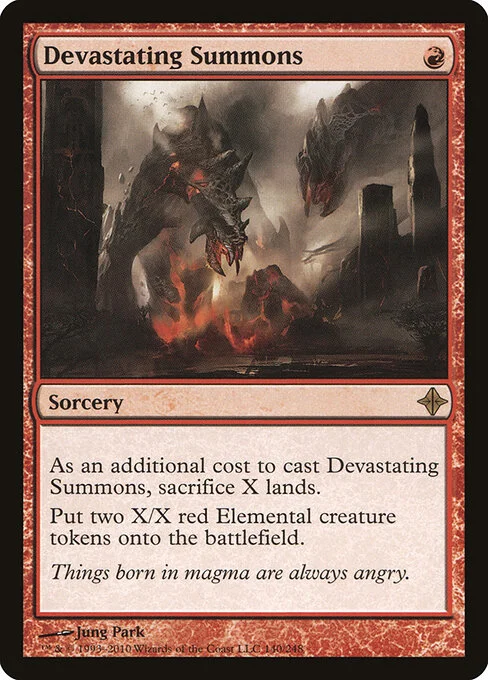 Devastating Summons, carta Magic di tipo Sorcery illustrata da Jung Park