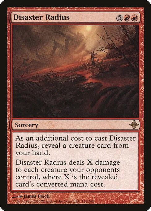 Disaster Radius, carta Magic di tipo Sorcery illustrata da James Paick