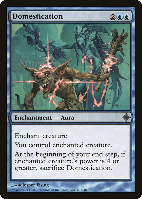 Domestication, carta Magic di tipo Enchantment — Aura illustrata da Jesper Ejsing