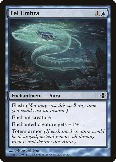 Eel Umbra, carta Magic di tipo Enchantment — Aura illustrata da Howard Lyon