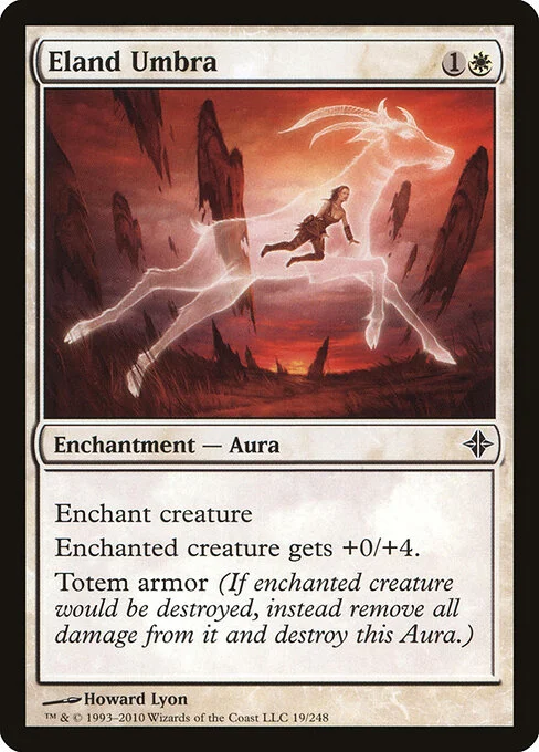 Eland Umbra, carta Magic di tipo Enchantment — Aura illustrata da Howard Lyon