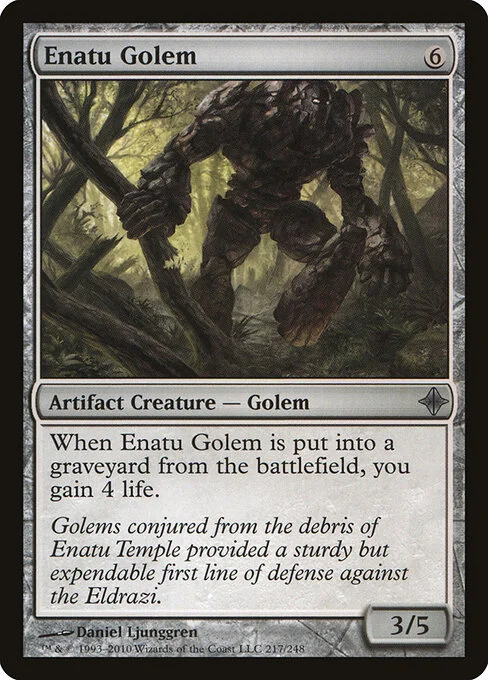 Enatu Golem, carta Magic di tipo Artifact Creature — Golem illustrata da Daniel Ljunggren