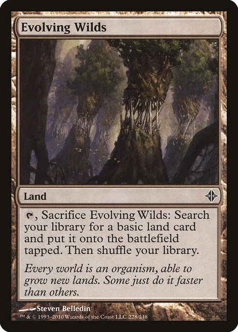 Evolving Wilds, carta Magic di tipo Land illustrata da Steven Belledin
