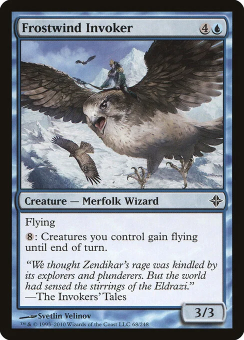Frostwind Invoker, carta Magic di tipo Creature — Merfolk Wizard illustrata da Svetlin Velinov