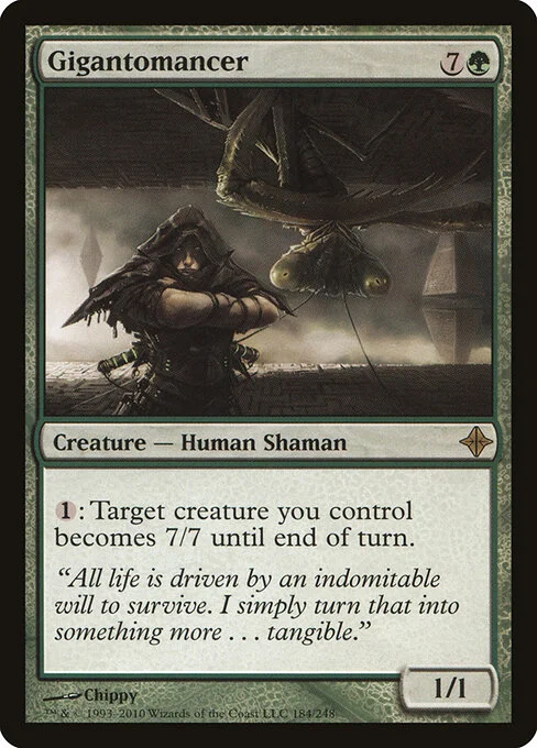 Gigantomancer, carta Magic di tipo Creature — Human Shaman illustrata da Chippy