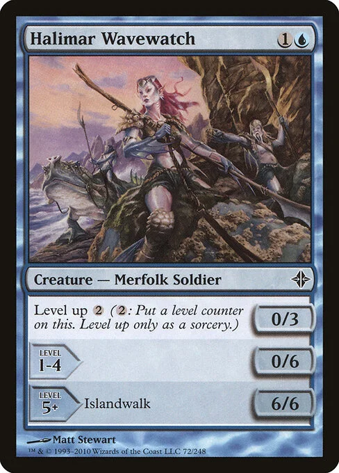 Halimar Wavewatch, carta Magic di tipo Creature — Merfolk Soldier illustrata da Matt Stewart