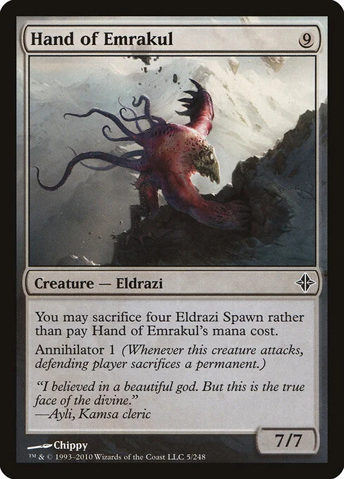 Hand of Emrakul, carta Magic di tipo Creature — Eldrazi illustrata da Chippy