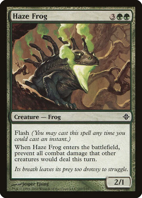 Haze Frog, carta Magic di tipo Creature — Frog illustrata da Jesper Ejsing