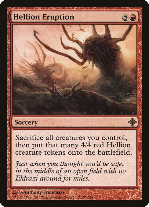 Hellion Eruption, carta Magic di tipo Sorcery illustrata da Anthony Francisco