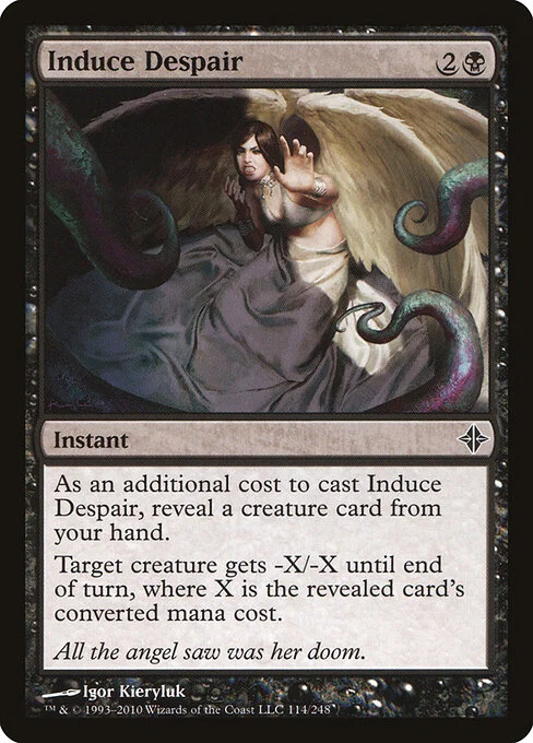 Induce Despair, carta Magic di tipo Instant illustrata da Igor Kieryluk