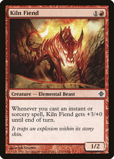 Kiln Fiend, carta Magic di tipo Creature — Elemental Beast illustrata da Adi Granov